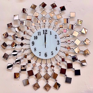 Đồng hồ treo tường tròn kính